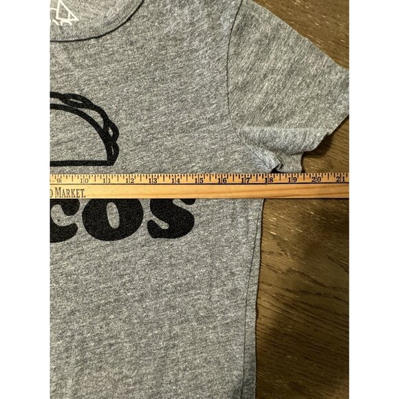 Chaser Women Size Medium I Love Tacos Gray Black T Shirt - Picture 4 of 8